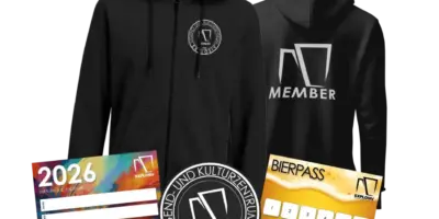 Membership Explosiv. Membership-Ausweis, Patch, Bierpass und Hoodie