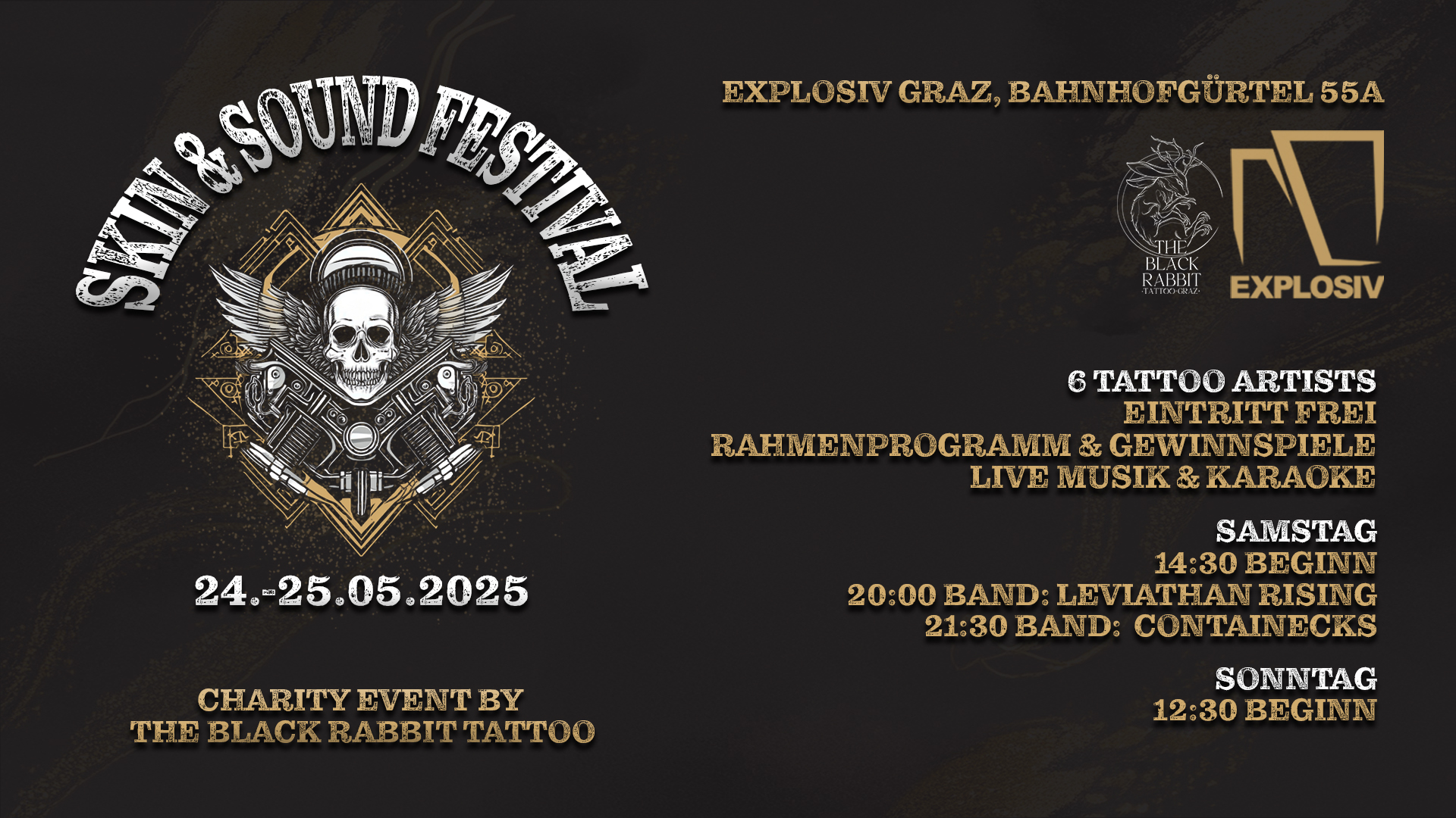 Tatto Messe mit Rahmenprogramm: Skin & Sound Festival by The Black Rabbit Tattoo