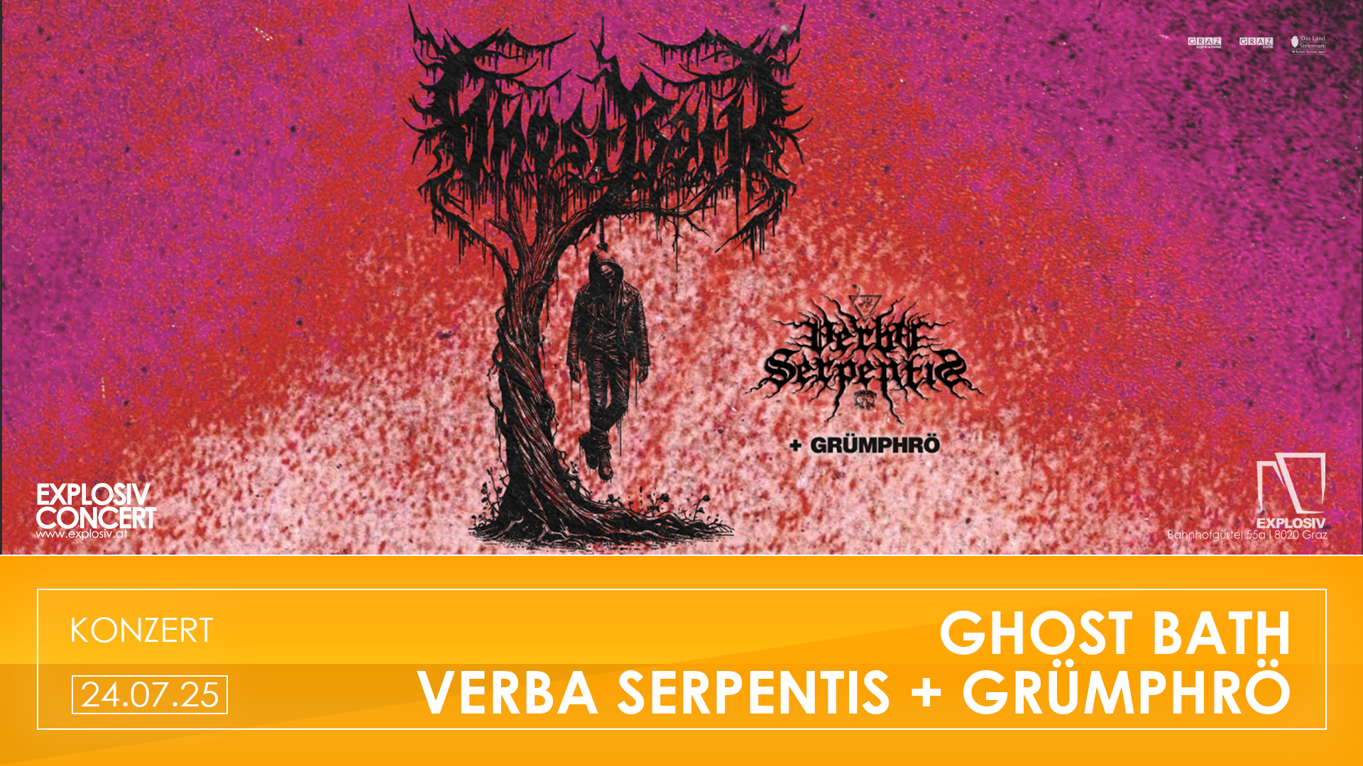 Ghost Bath, Verba Serpentis und Grümphrö spielen am 24.07.2025