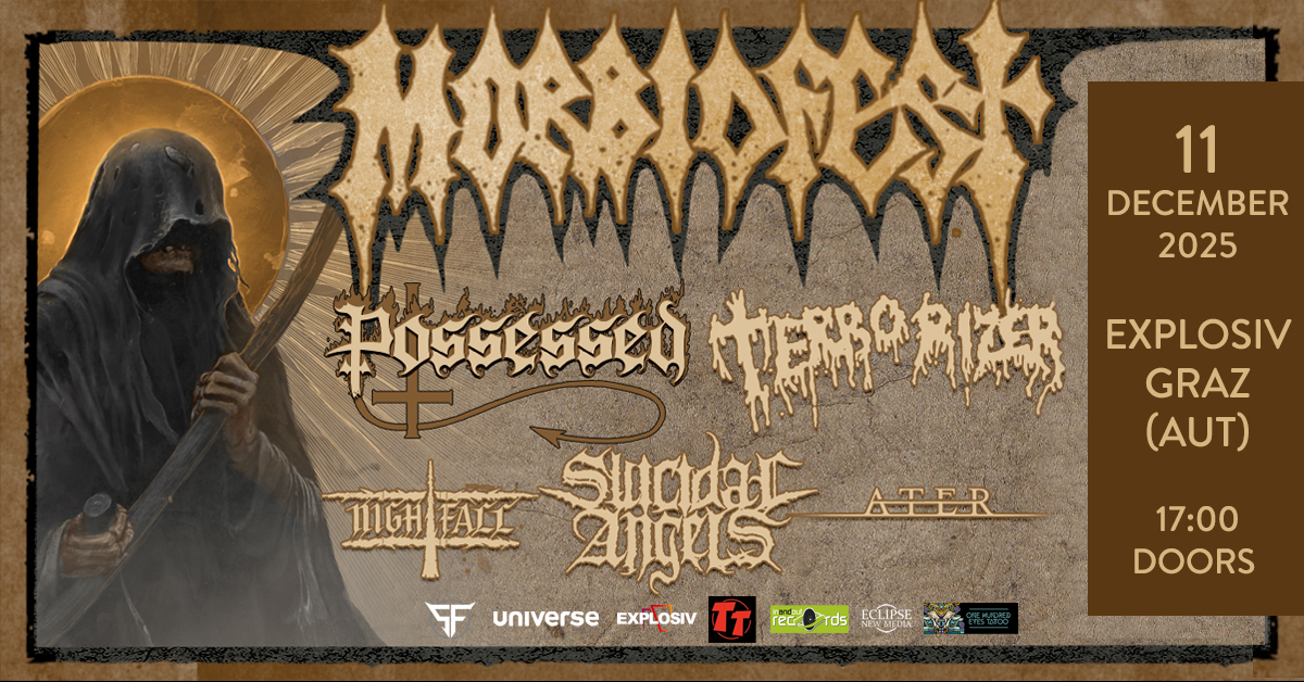 possessed, terrorizer, sucidal angels, nightfall und ater am 11.12.2025